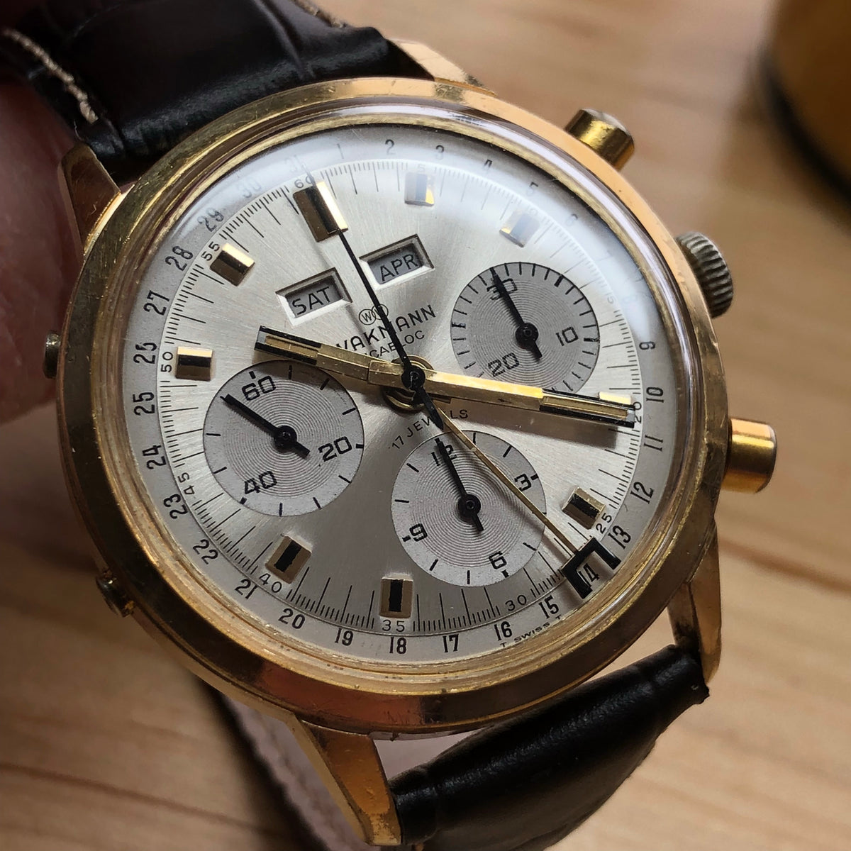 Sold Wakmann Gigandet Triple Date Vintage Chronograph Valjoux