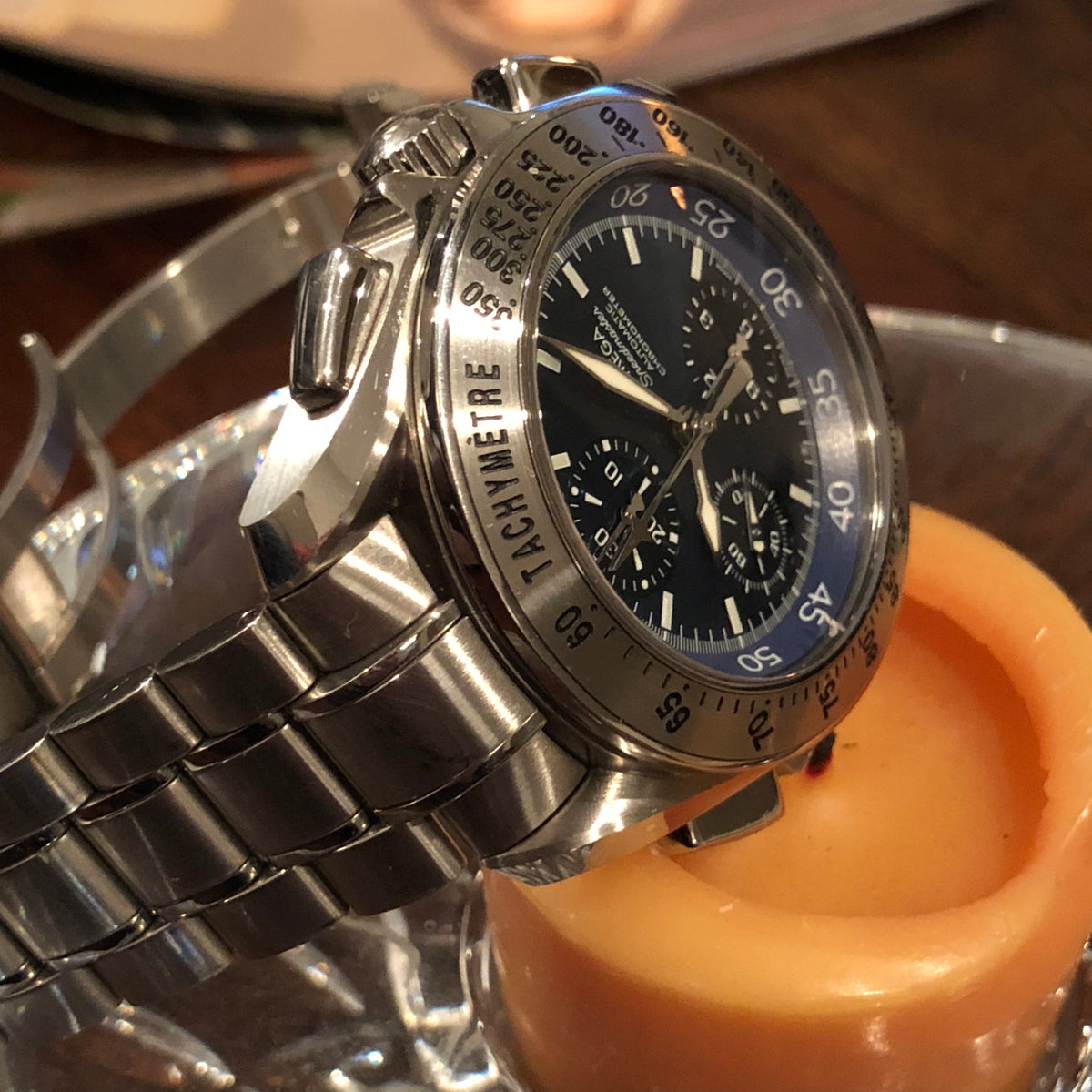 Sold: Omega Rattrapante Split Second Chronograph Ref 3540.80 Blue Dial ...