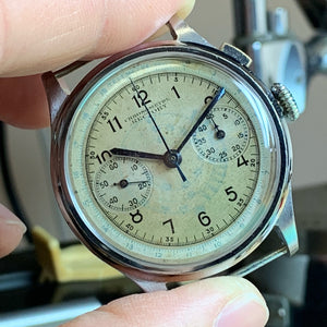 Sold - Angelus Rectory Monopusher Vintage Chronograph Calibre SF 15 Circa 1927 - Fully Serviced by ClockSavant - ClockSavant