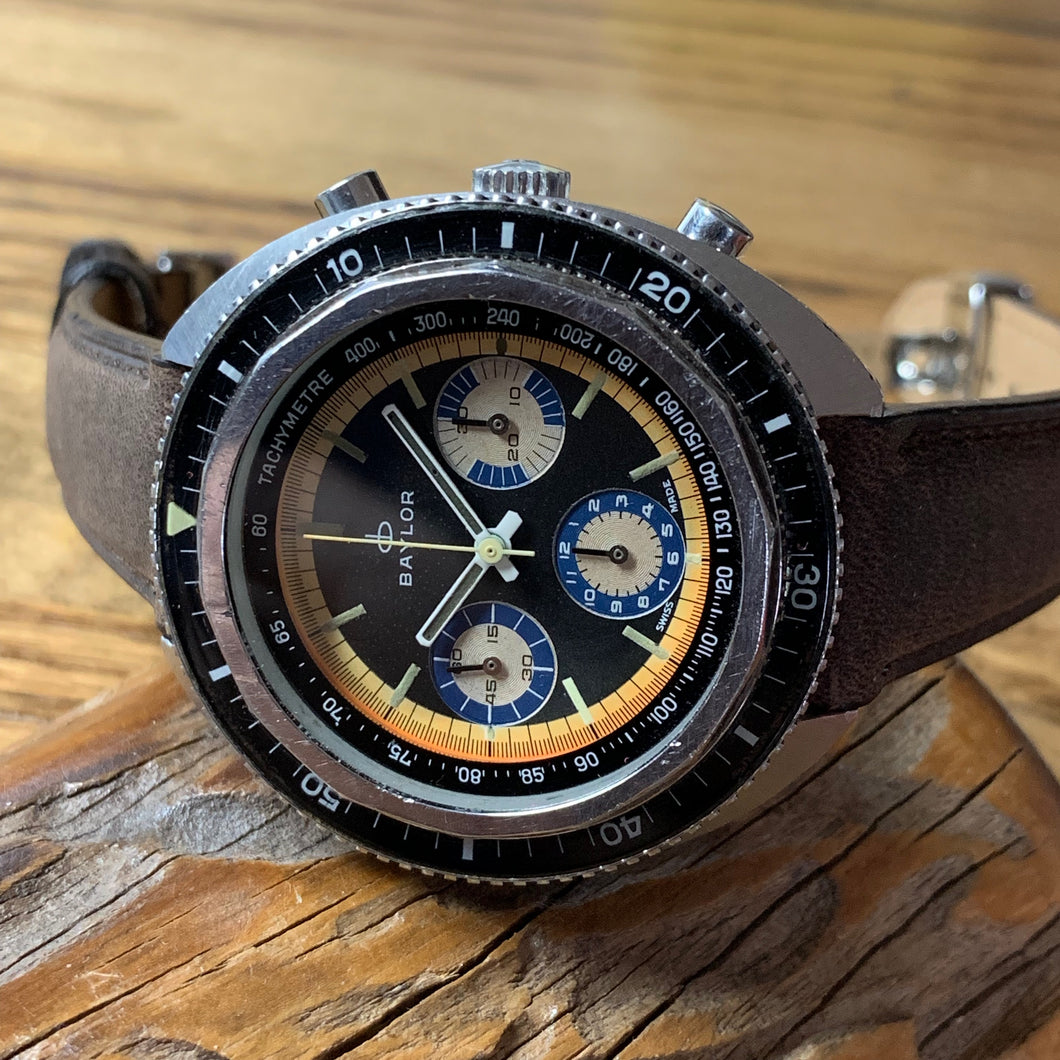 Upon Request Only - Baylor Valjoux 72 Vintage Chronograph Diver ~1960's - Fully Serviced by ClockSavant (Similar to Zodiac Sea Wolf) - ClockSavant