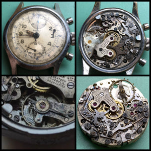 Sold - 1940's Bovet Valjoux 77 Vintage Chronograph - ClockSavant Survivor - Fully Serviced by ClockSavant - ClockSavant