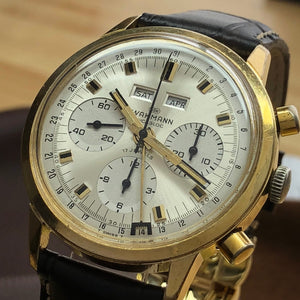 Sold - Wakmann Gigandet Triple Date Vintage Chronograph Valjoux 730 (72c) Model 71.1311.21 - ClockSavant