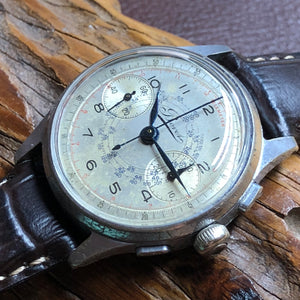 Sold - Bovet Flyback Three Pusher Vintage Chronograph Landeron 47 Incabloc Circa 1937 - Fully Serviced - ClockSavant