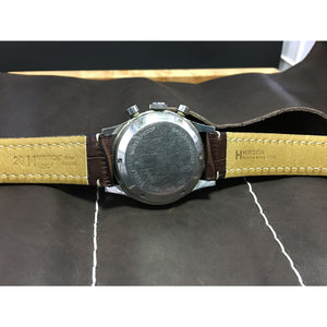 Sold - Croton Nivada Grenchen Aviator Sea Diver Vintage Chronograph Valjoux 92 Shock Resistant Black Dial - ClockSavant