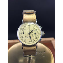 Sold - Unique Restored Military Pilot's Flyback Monopusher Vintage Chronograph Landeron 47 Circa 1937 - Fully Serviced by ClockSavant - ClockSavant