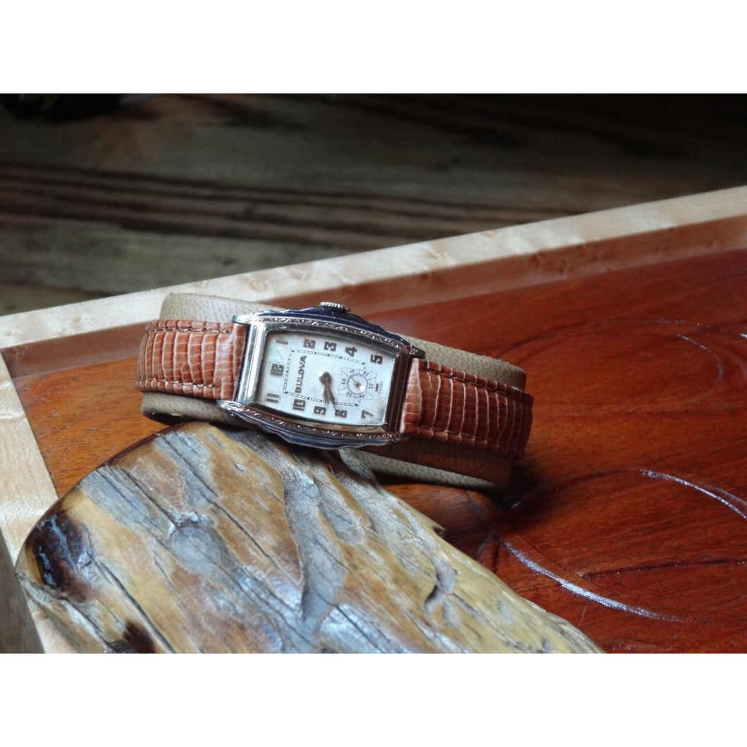 Sold - Bulova Art Deco Two-Tone Stepped Case Calibre 10AN Circa 1930’s- Fully Serviced by ClockSavant- Vintage Watch - ClockSavant