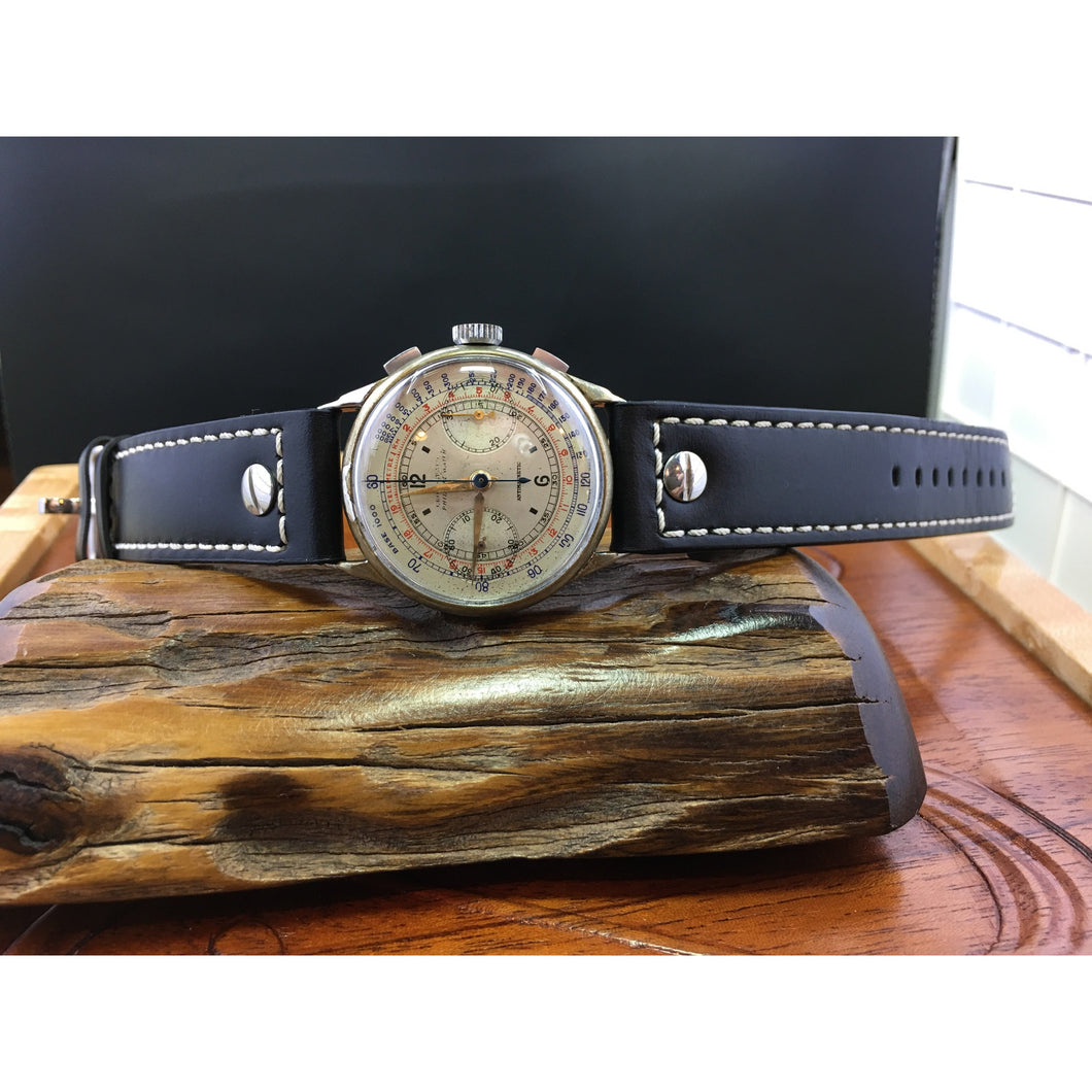 Sold: Philippe Pilot's Military Vintage Chronograph Gilt Valjoux 22 Circa 1939 - ClockSavant