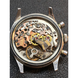 Sold - Croton Nivada Grenchen Aviator Sea Diver Vintage Chronograph Valjoux 92 Shock Resistant Black Dial - ClockSavant